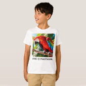 Camiseta Infantil Básica Arara Vermelha Tシャツ (正面フル)