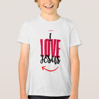 Camiseta Infantil Básica I Love Jesus トライブレンドＴシャツ