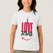 Camiseta Infantil Básica I Love Jesus トライブレンドＴシャツ (正面)