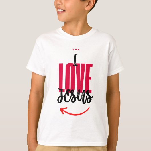 Camiseta Infantil Básica I Love Jesus Tシャツ (正面)