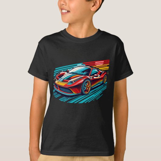 Camiseta infantil con diseño de carro" tシャツ (正面)