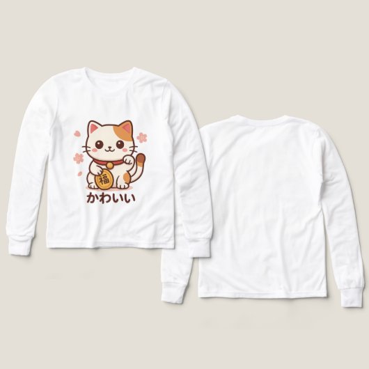 Camiseta Infantil de Manga Larga Tri-blend Bella+C (デザイン 正面&背面)