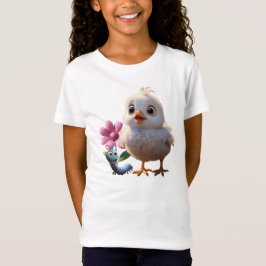 Camiseta Infantil Feminina Pintinho em Jersey Fina Tシャツ