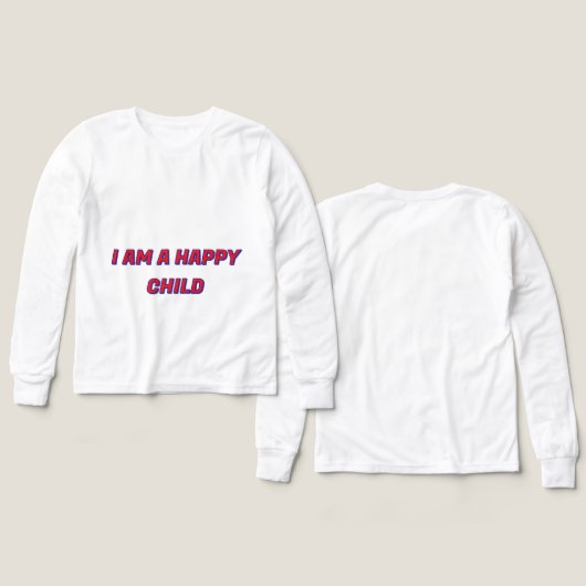 Camiseta Infantil Niño Feliz Sonriente (デザイン 正面＆背面)