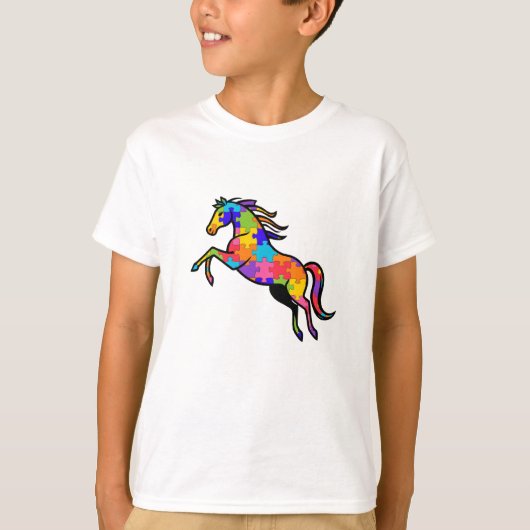 Camiseta Infantil Quebra-Cabeça - Cavalo Tシャツ (正面)
