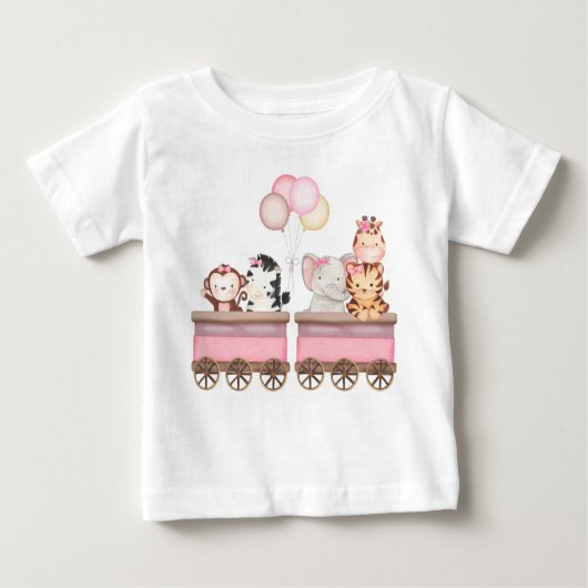 Camiseta infantil Safari Rosa ベビーTシャツ (正面)
