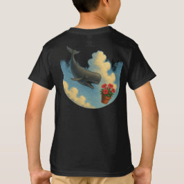 Camiseta Infantil Whale & Bowl Of Petunias - Back Tシャツ