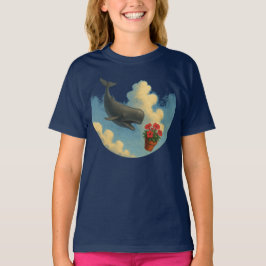 Camiseta Infantil Whale & Bowl Of Petunias - Front Tシャツ