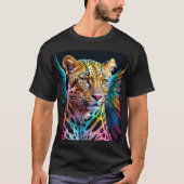 Camiseta Leopardo Multicolorido com Asas Tシャツ (正面)