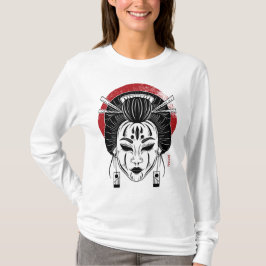 Camiseta manga longa a gueixa / japão tシャツ