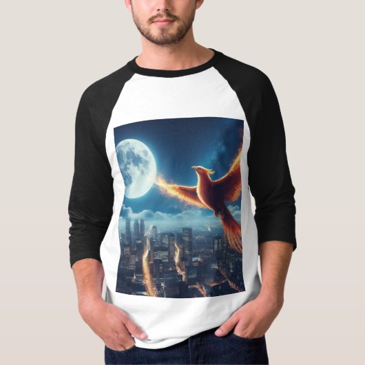 Camiseta manga longa Fênix Flamejante Tシャツ (正面)