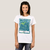 Camiseta mapa minimalista Bilbao - Azul-Verde Tシャツ (正面フル)