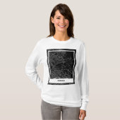 Camiseta mapa minimalista Granada - Negro-blanco Tシャツ (正面フル)