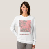 Camiseta mapa minimalista Granada - Rosa-verde Tシャツ (正面フル)