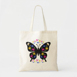 Camiseta mariposa con flores multicolor トートバッグ