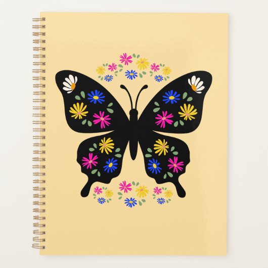 Camiseta mariposa con flores multicolor プランナー手帳 (正面)