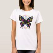 Camiseta mariposa con flores multicolor tシャツ (正面)