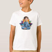 Camiseta Masc Infantil Básica Meditação-2 Tシャツ (正面)