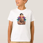 Camiseta Masc Infantil Básica Meditação-3 Tシャツ (正面)