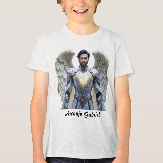 Camiseta Masc Juvenil Básica Arcanjo Gabriel トライブレンドＴシャツ (正面)