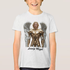 Camiseta Masc Juvenil Básica Arcanjo Miguel トライブレンドＴシャツ