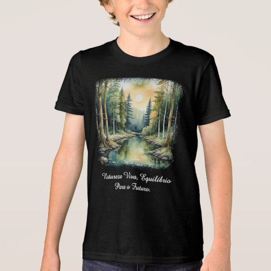 Camiseta Masc Juvenil Básica Reflexos da Terra-1   トライブレンドＴシャツ (正面)
