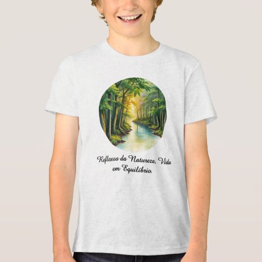 Camiseta Masc Juvenil Básica Reflexos da Terra-2  トライブレンドＴシャツ (正面)