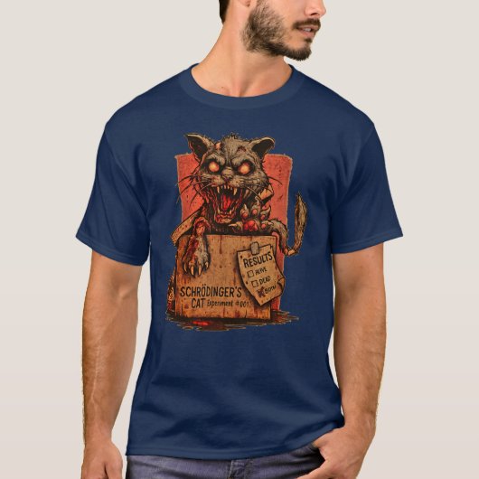 Camiseta Masc. Schrodinger's Zombie Cat - Front Tシャツ (正面)