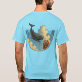 Camiseta Masc. Whale And Bowl Of Petunias - Back Tシャツ