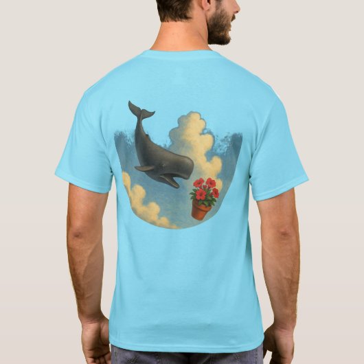 Camiseta Masc. Whale And Bowl Of Petunias - Back Tシャツ (裏面)