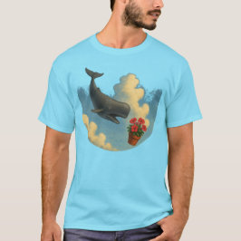 Camiseta Masc. Whale And Bowl Of Petunias - Front Tシャツ