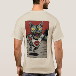 Camiseta Masc. Zombie Runner Cat - Back Tシャツ