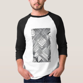 Camiseta Masculina Abstrato Manga Raglan 3/4 Tシャツ