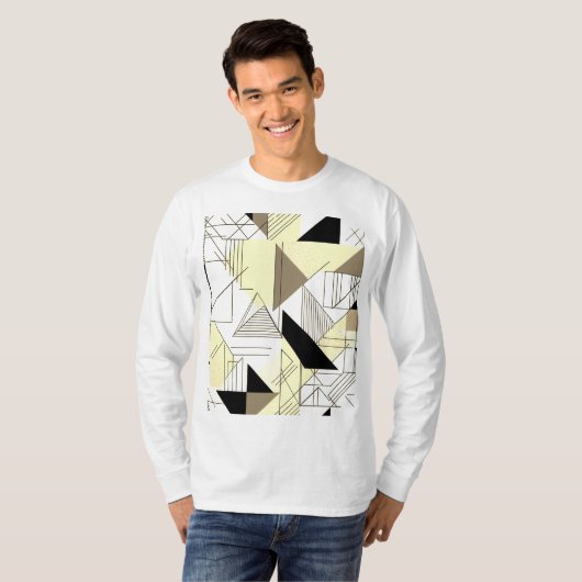 Camiseta Masculina Básica Abstrato 2 Manga Longa Tシャツ (正面フル)