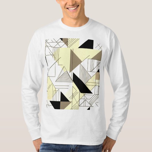 Camiseta Masculina Básica Abstrato 2 Manga Longa Tシャツ (正面)