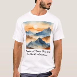 Camiseta Masculina Básica Amanhecer da Terra-1 Tシャツ