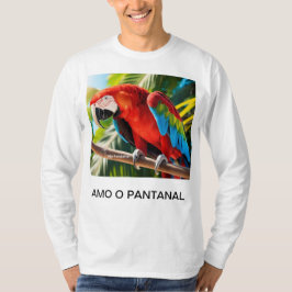 Camiseta Masculina Básica Arara Vermelha Tシャツ