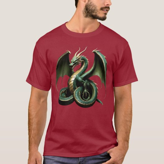 Camiseta Masculina Básica Dragão Cobra  Tシャツ (正面)