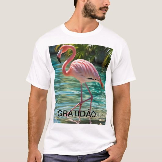 Camiseta Masculina Básica Flamingo Tシャツ (正面)