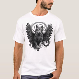 Camiseta Masculina Básica Lobo Águia-2 Tシャツ