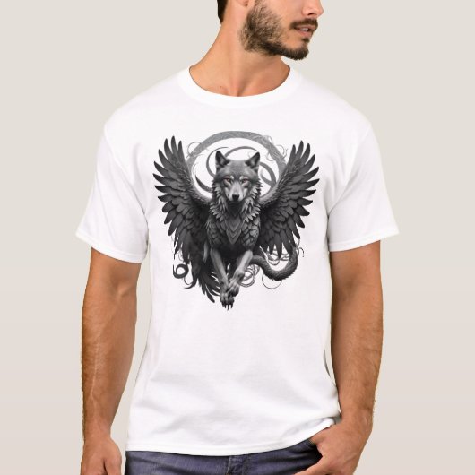 Camiseta Masculina Básica Lobo Águia-2 Tシャツ (正面)