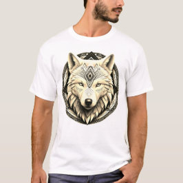 Camiseta Masculina Básica Lobo Branco-2 Tシャツ