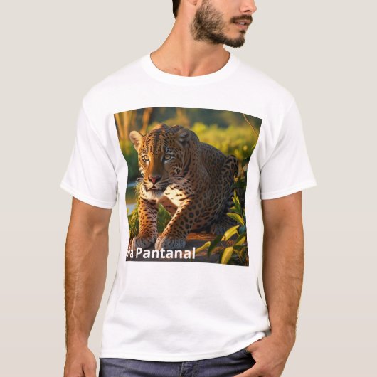 Camiseta Masculina Básica Onça Pintada Tシャツ (正面)