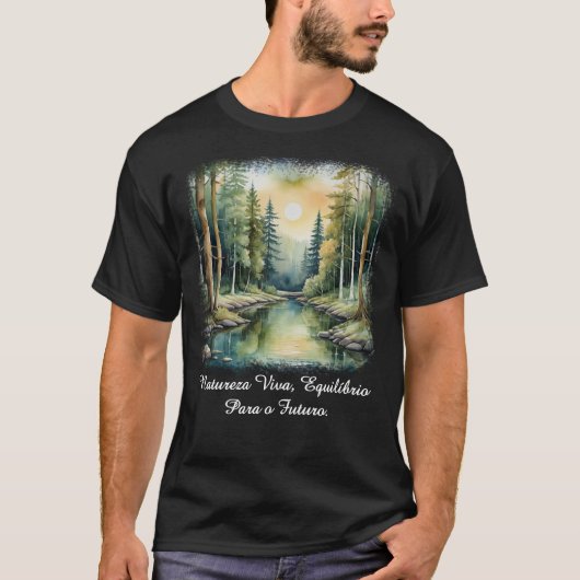Camiseta Masculina Básica Reflexos da Terra-1 Tシャツ (正面)
