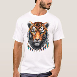 Camiseta Masculina Básica Tigre Tribal Tシャツ