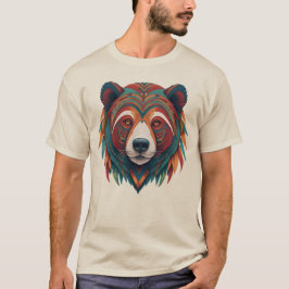 Camiseta Masculina Básica Urso Tribal-2 Tシャツ