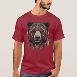 Camiseta Masculina Básica Urso Tribal-3 Tシャツ