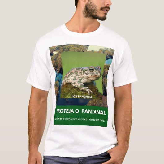 Camiseta Masculina Básica Via Pantanal Sapo Tシャツ (正面)