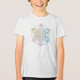 Camiseta Masculina Juvenil Básica Flôr da Vida-8 トライブレンドＴシャツ