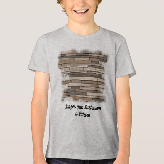 Camiseta Masculina Juvenil Básica Madeira Viva トライブレンドＴシャツ (正面)